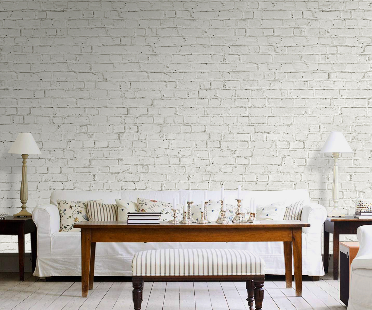 White Brick Effect Wallpaper Tile Effect Wallpaper Ireland