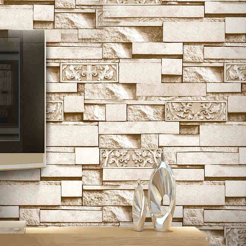 Beige Brick Wallpaper 3d - HD Wallpaper 