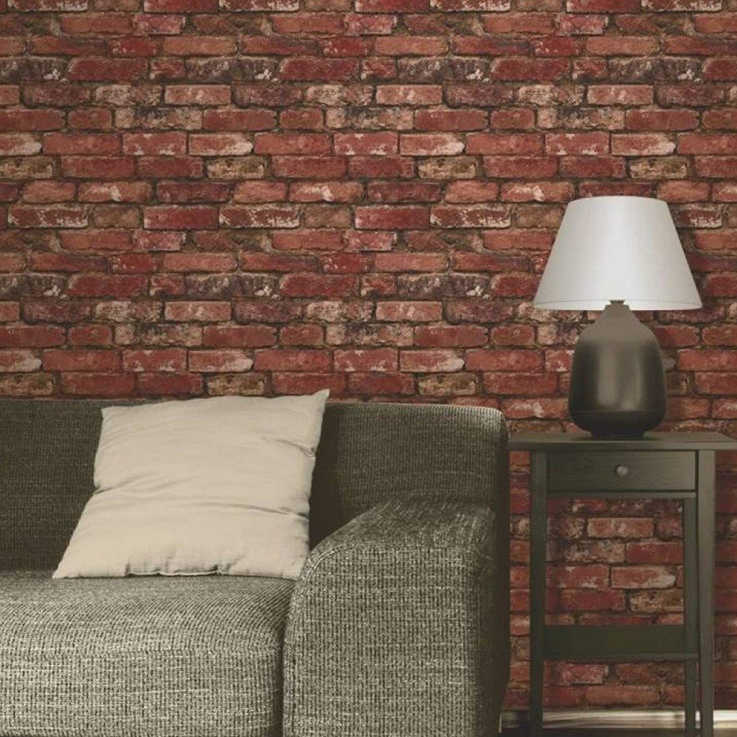 Dark Gray Blue Brick Wallpaper Decorating Ideas - HD Wallpaper 