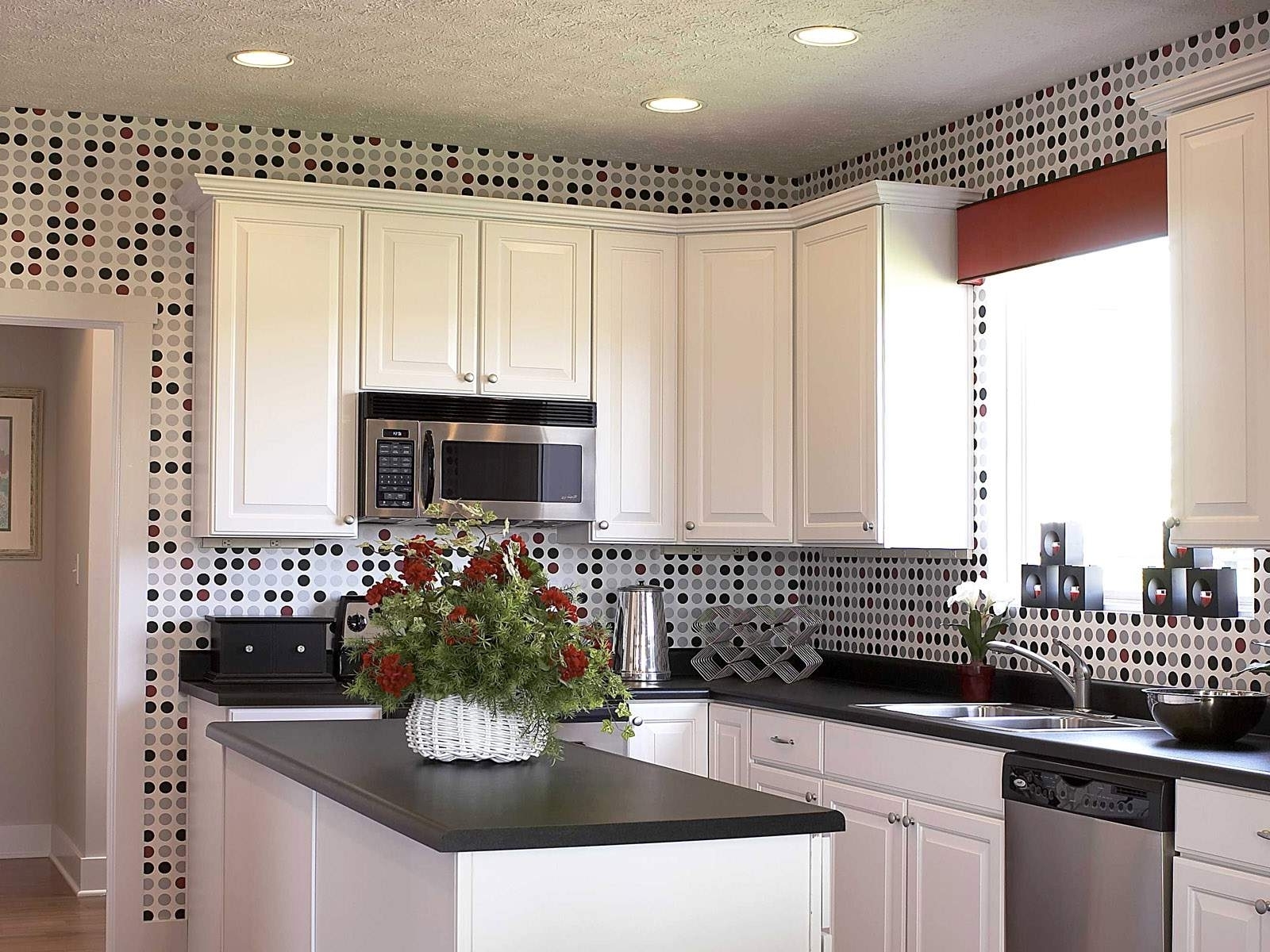 White And Black Kitchen Idea - HD Wallpaper 