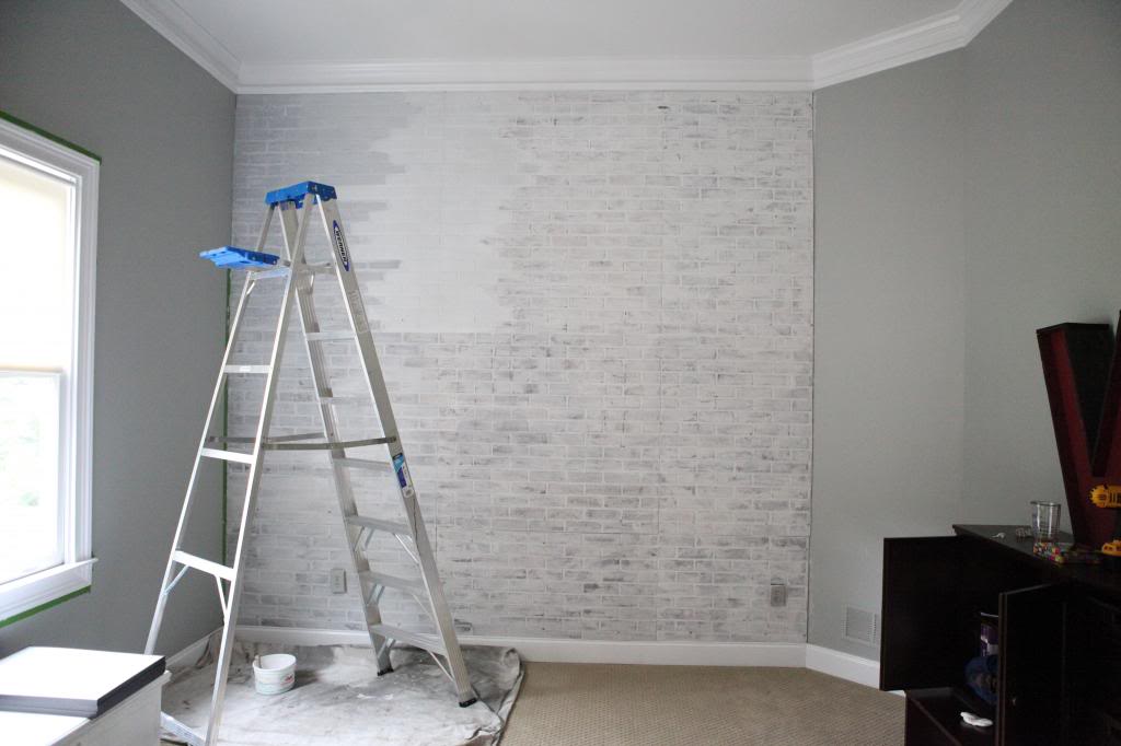 White Brick Accent Wall Bedroom - HD Wallpaper 
