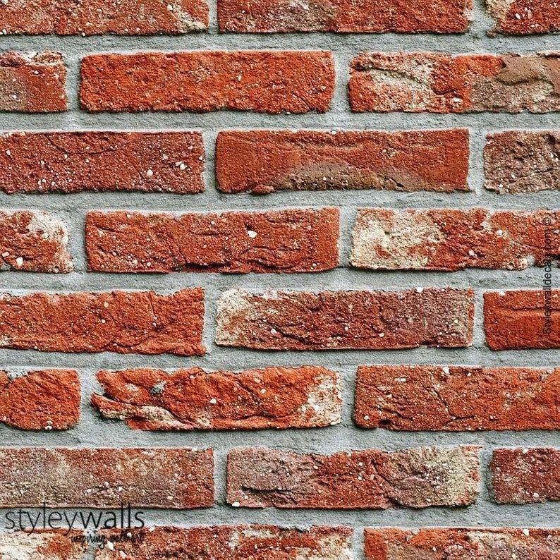 Red Bricks Wallpaper Brick Pattern Vintage Self Adhesive - HD Wallpaper 