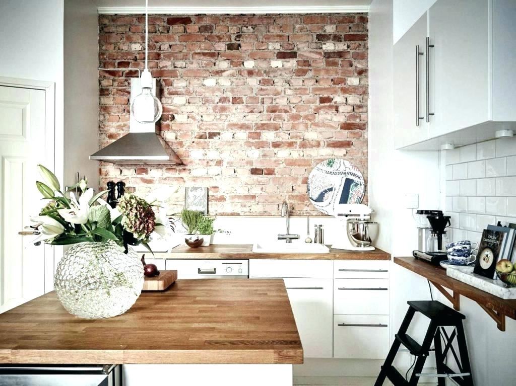 Brick Wall Kitchen - HD Wallpaper 