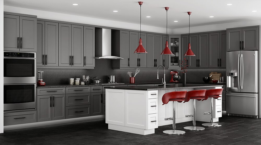 Grey Kitchen Cabinets For Sale - Grey Shaker Kitchen Cabinets - HD Wallpaper 