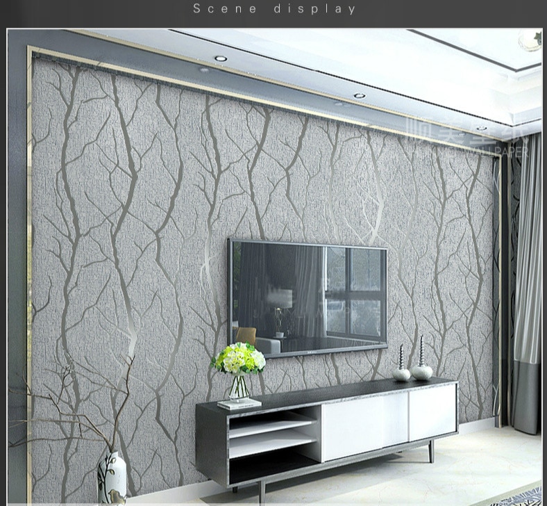 Gray Wallpaper For Living Room - HD Wallpaper 