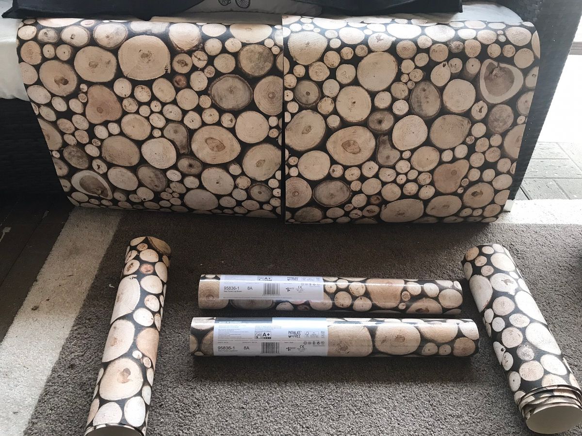 2 X Sealed Unused ‘new Forest Log Brown’ Wallpaper - Wood - HD Wallpaper 