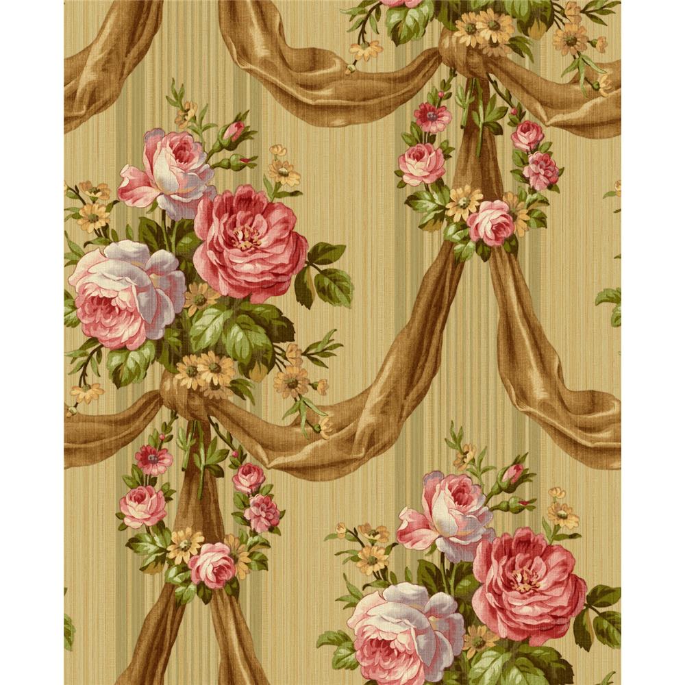 Blooming Draped Bouquet Wallpaper Wallquest - HD Wallpaper 