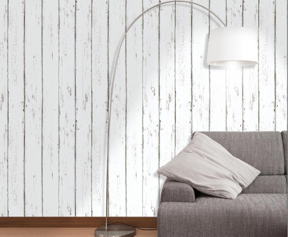 Adhesive Wallpaper White Wood Planks - HD Wallpaper 