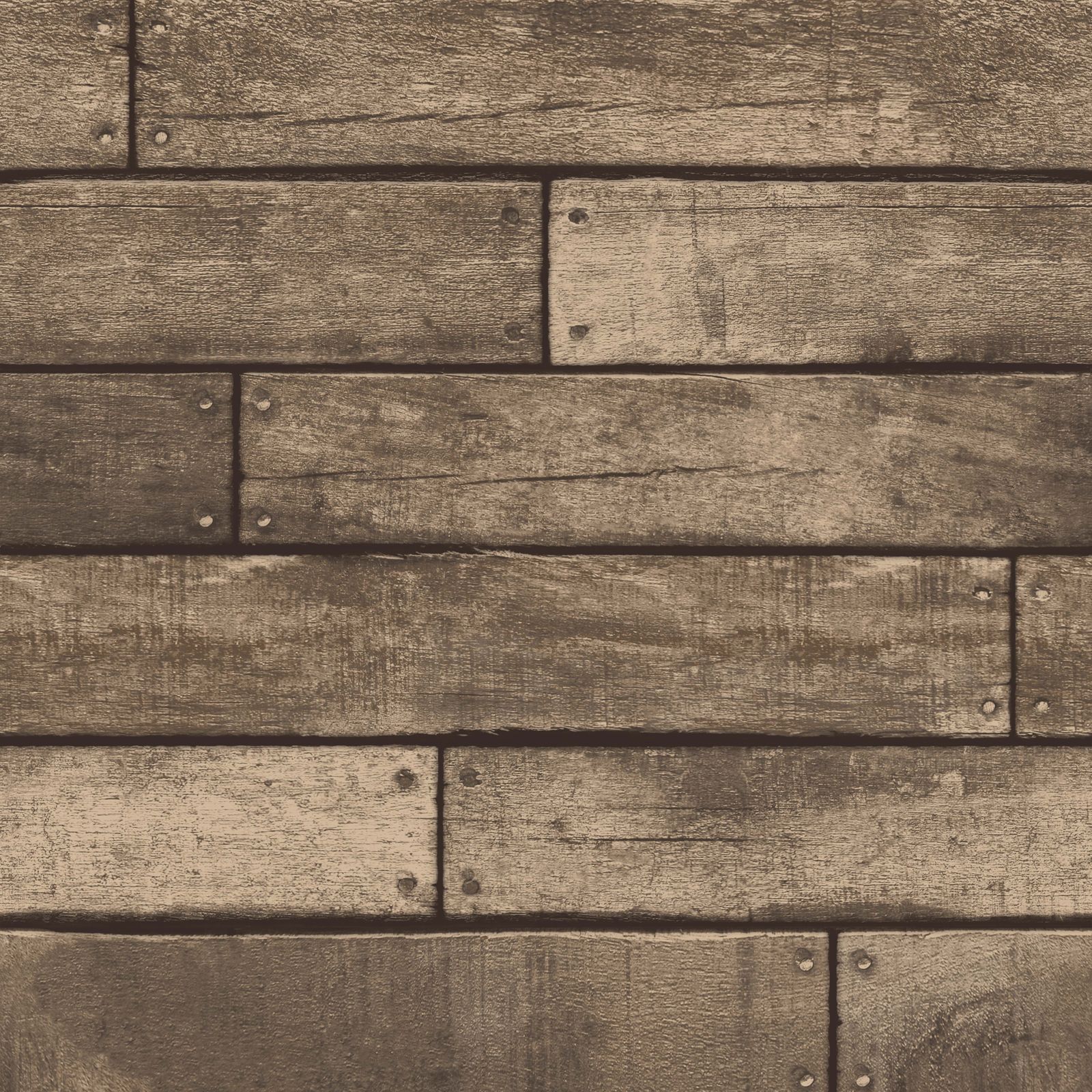 Rustic Brick Effect Wallpaper 10m Silver Grey New Fine - Wood Look Tile With Nailheads - HD Wallpaper 