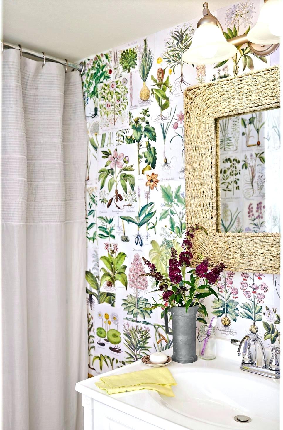 Bathroom Wallpaper Floral - HD Wallpaper 