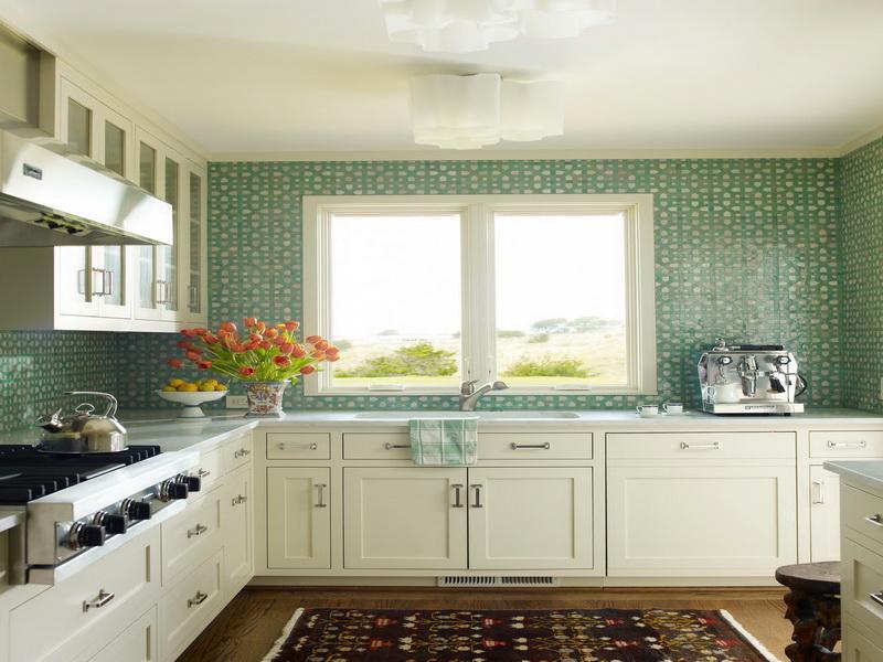 Green Moroccan Tile Kitchen Backsplash - HD Wallpaper 