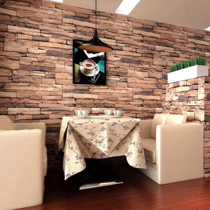 Tuğla Desenli Duvar Kağıdı Salon - HD Wallpaper 