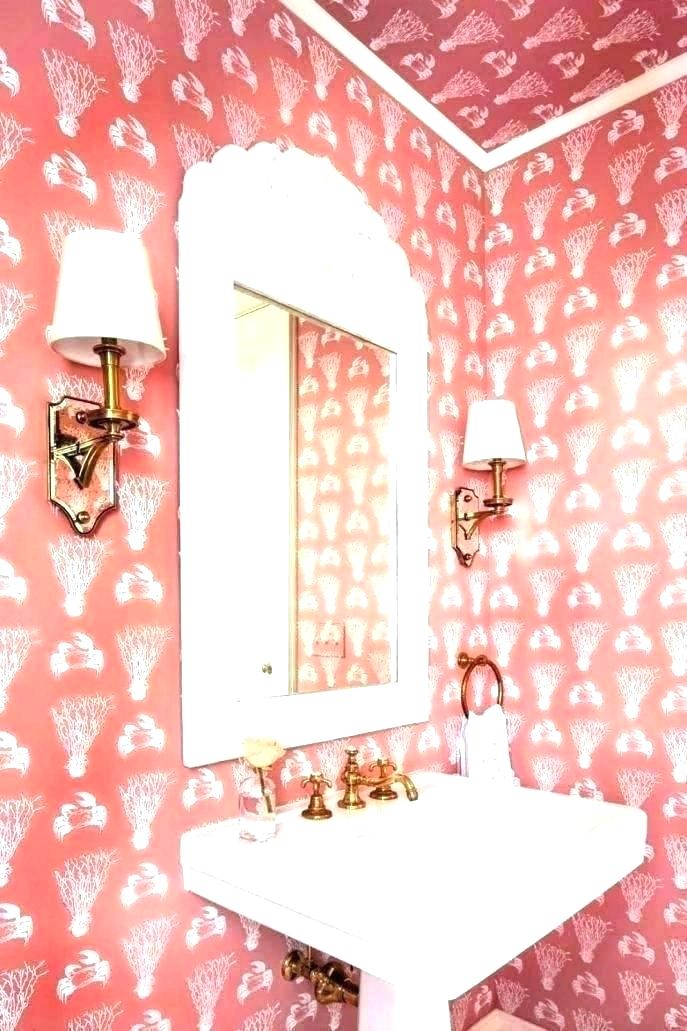 Ating Pink And Gold Bathroom Wallpaper - HD Wallpaper 
