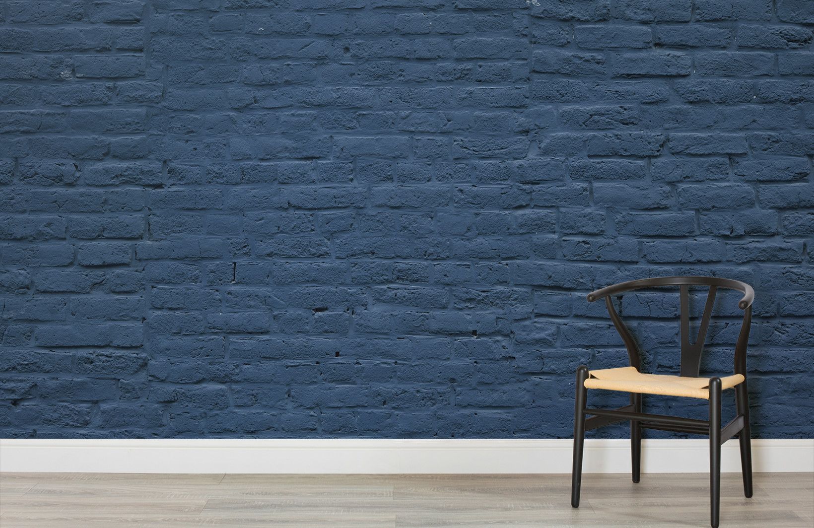 Blue Brick Effect Wall Paper - HD Wallpaper 