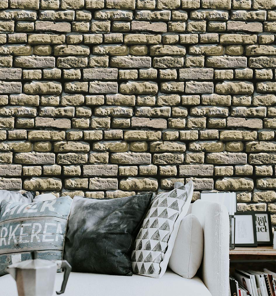 3004 Distressed Brick Wallpaper Rolls, Brown/sand Yellow - Interior Design - HD Wallpaper 