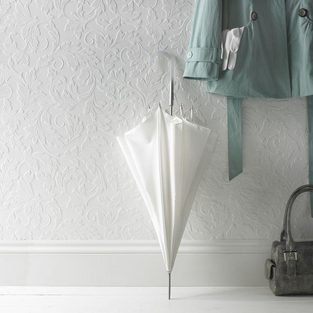 Stores That Sell Wallpaper - Graham & Brown Superfresco White Damask Paintable - HD Wallpaper 