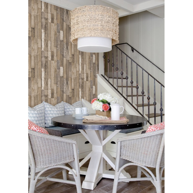 Brewster Essentials Wallpaper-brown Barn Board Planks - Coastal Wallpaper Ideas - HD Wallpaper 