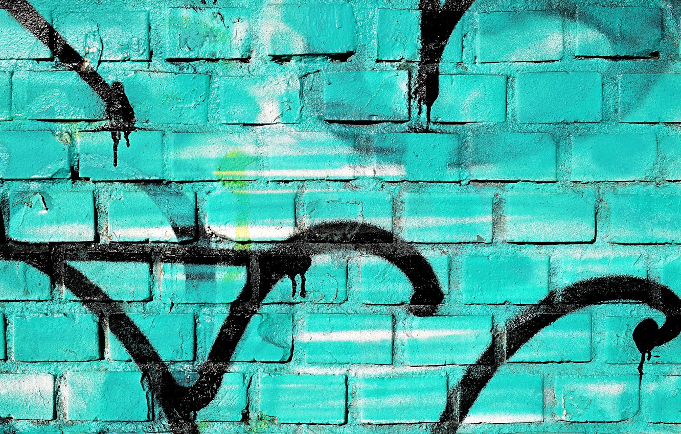 Photo Wallpaper Wallpaper, Wall, Blue, Bricks, Textures, - Wall - HD Wallpaper 
