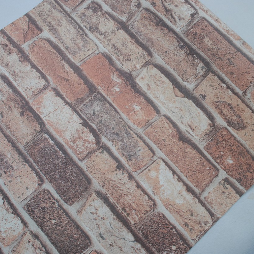 Pvc Chinoiserie Retro Sandstone Wall Brick Kitchen - Brickwork - HD Wallpaper 