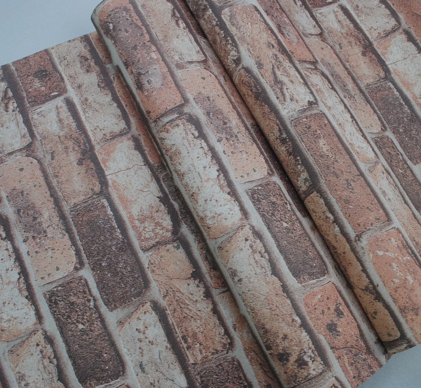 Pvc Chinoiserie Retro Sandstone Wall Brick Kitchen - Brickwork - HD Wallpaper 