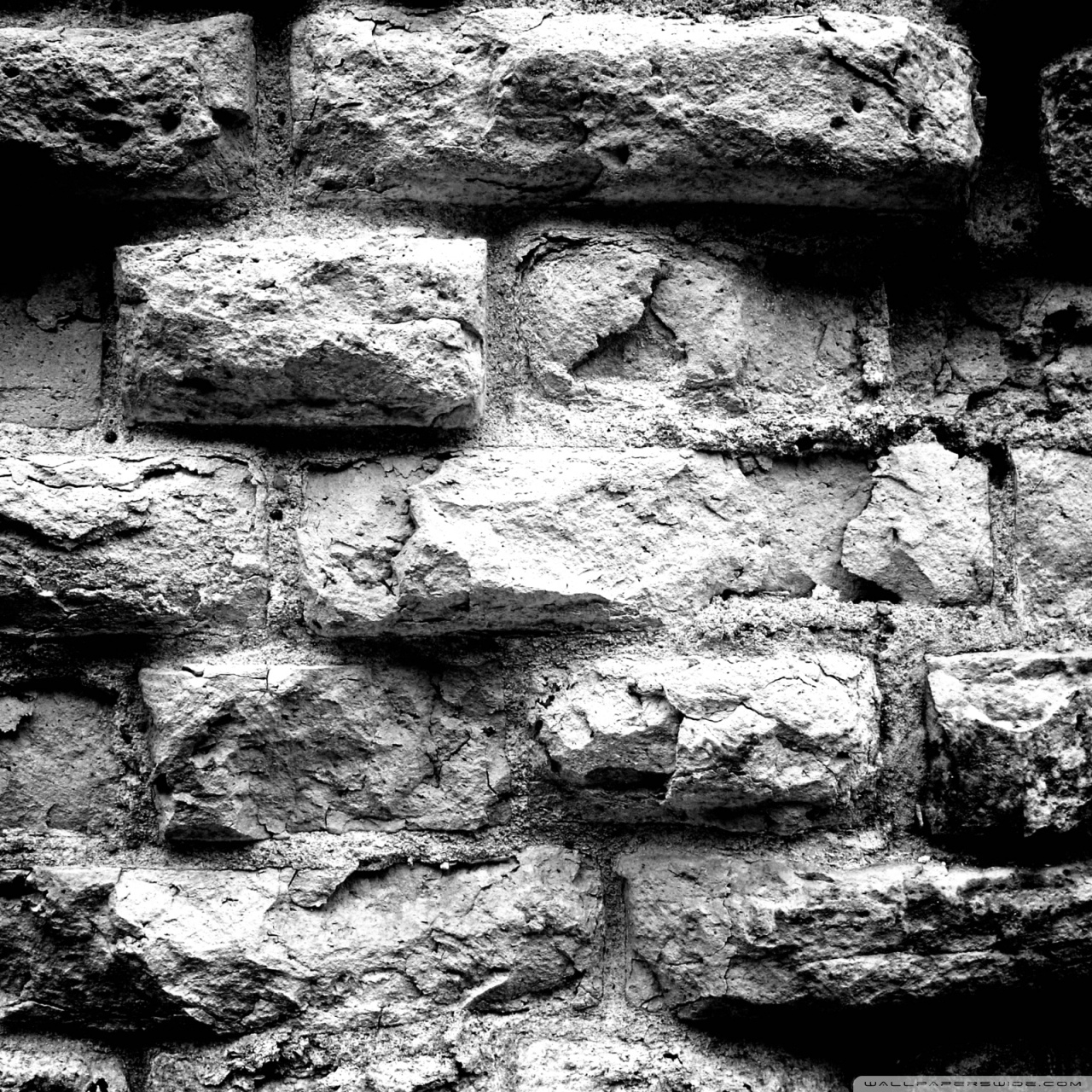 Black And White Wallpaper Brick Wall - HD Wallpaper 