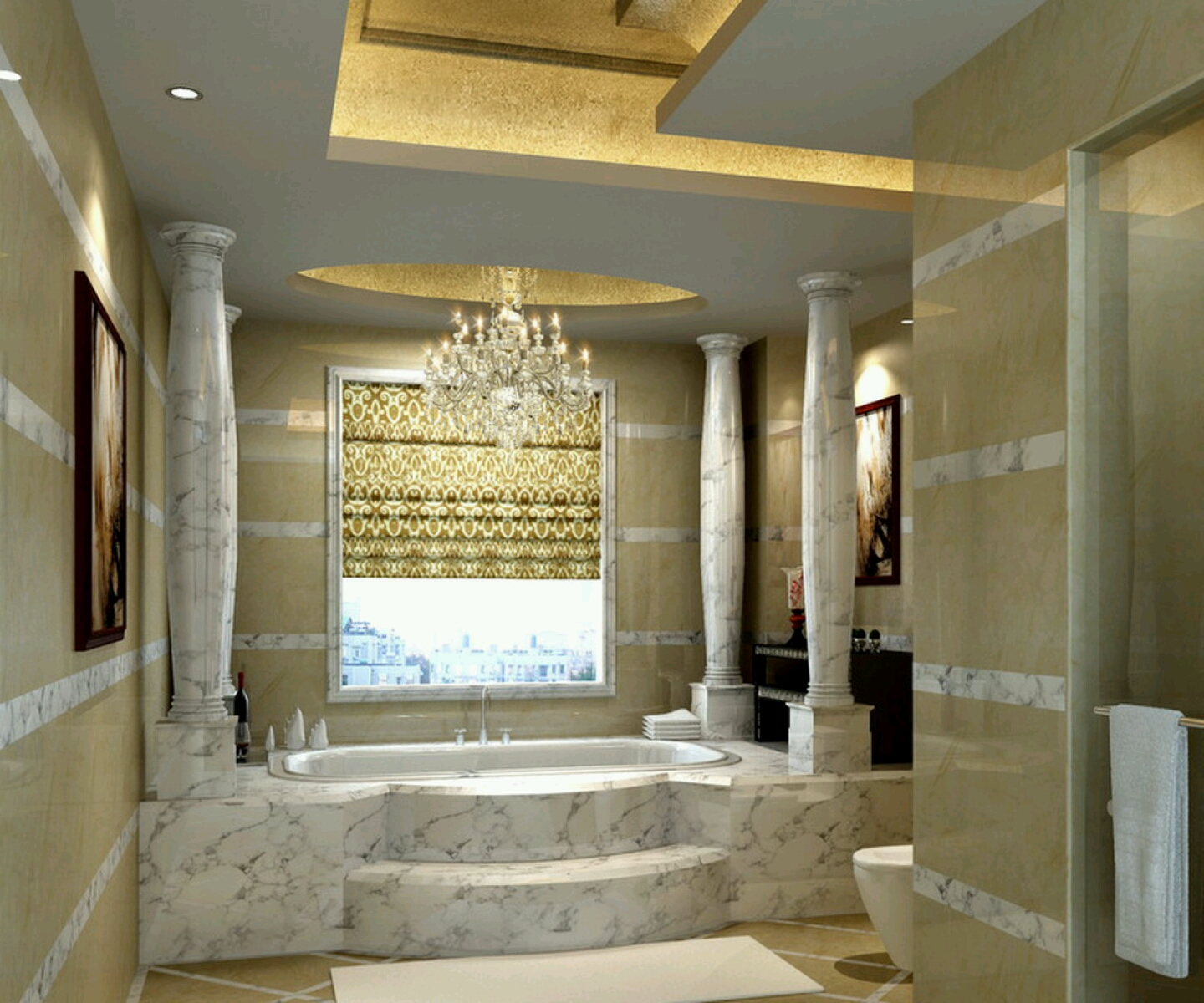 Luxury Bathroom Wall Design - HD Wallpaper 