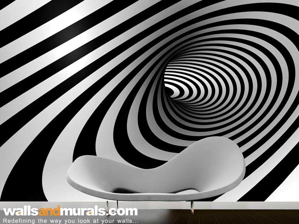 3d Black And White Stairs - HD Wallpaper 