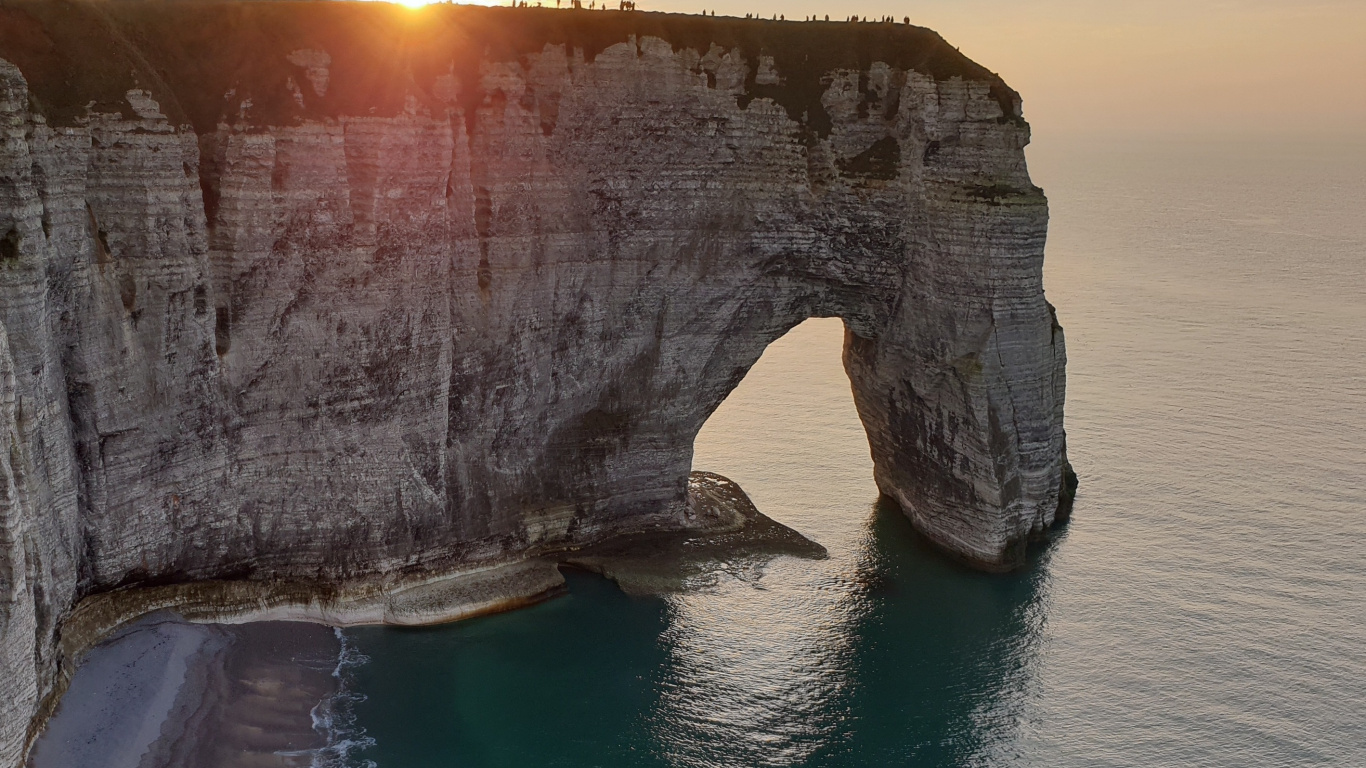 Coast, Aerial View, Arch, Sea, Beach, Wallpaper - Cliff And Natural Arch - HD Wallpaper 