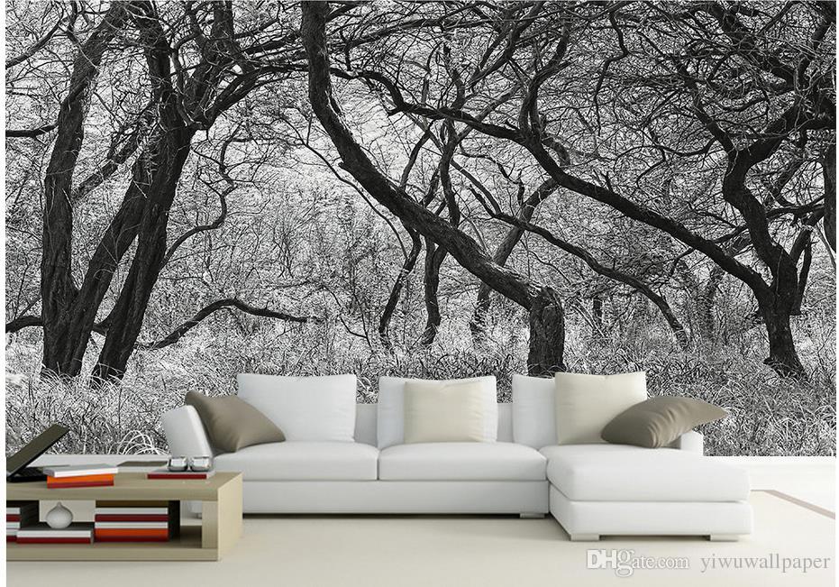 Black And White Tree Wallpaper For Walls - HD Wallpaper 