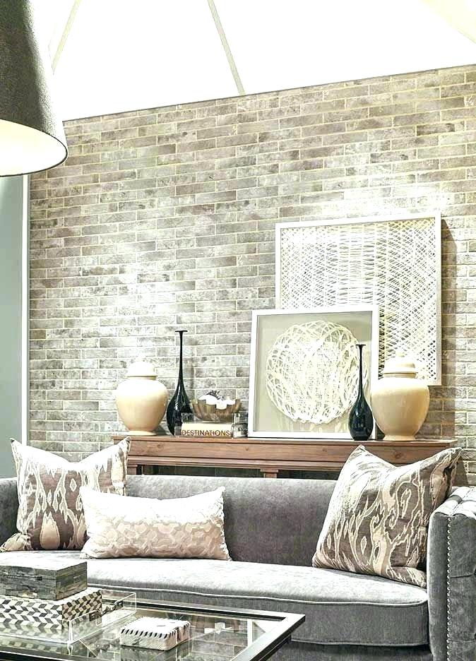 Brick Accent Wallpaper Living Room - HD Wallpaper 