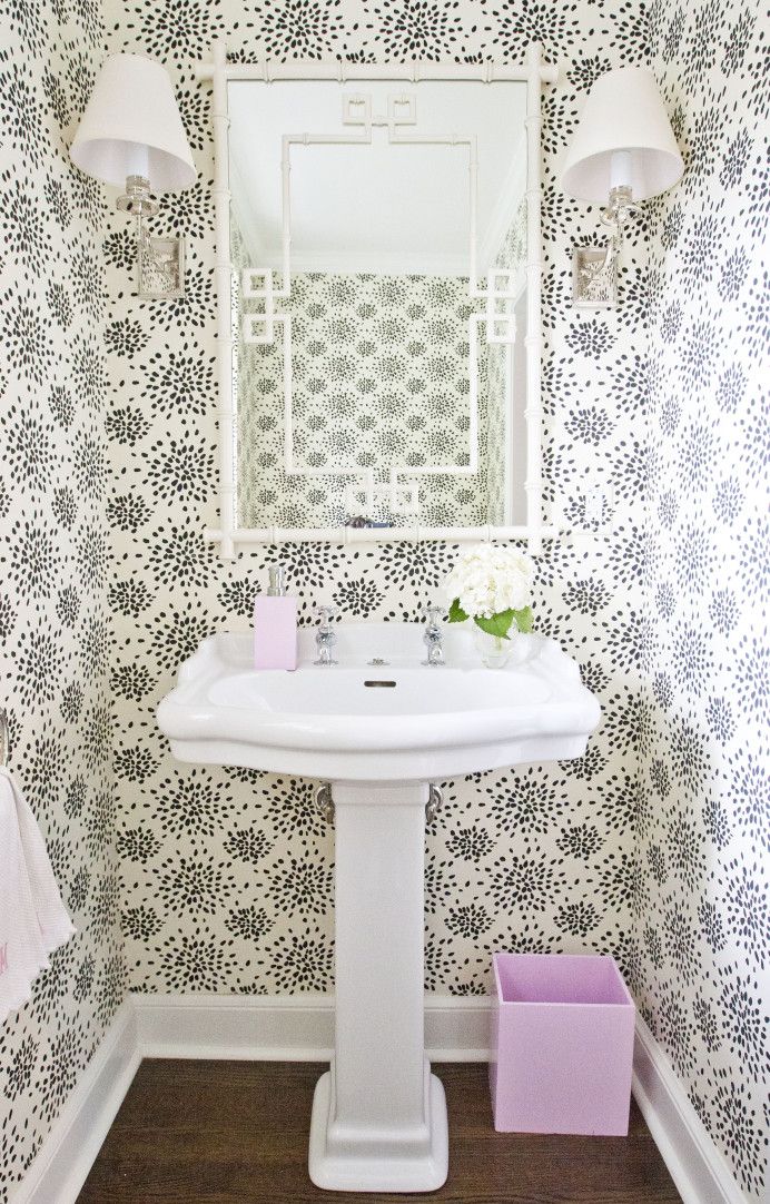 Pedestal Sink Powder Room Designs - HD Wallpaper 