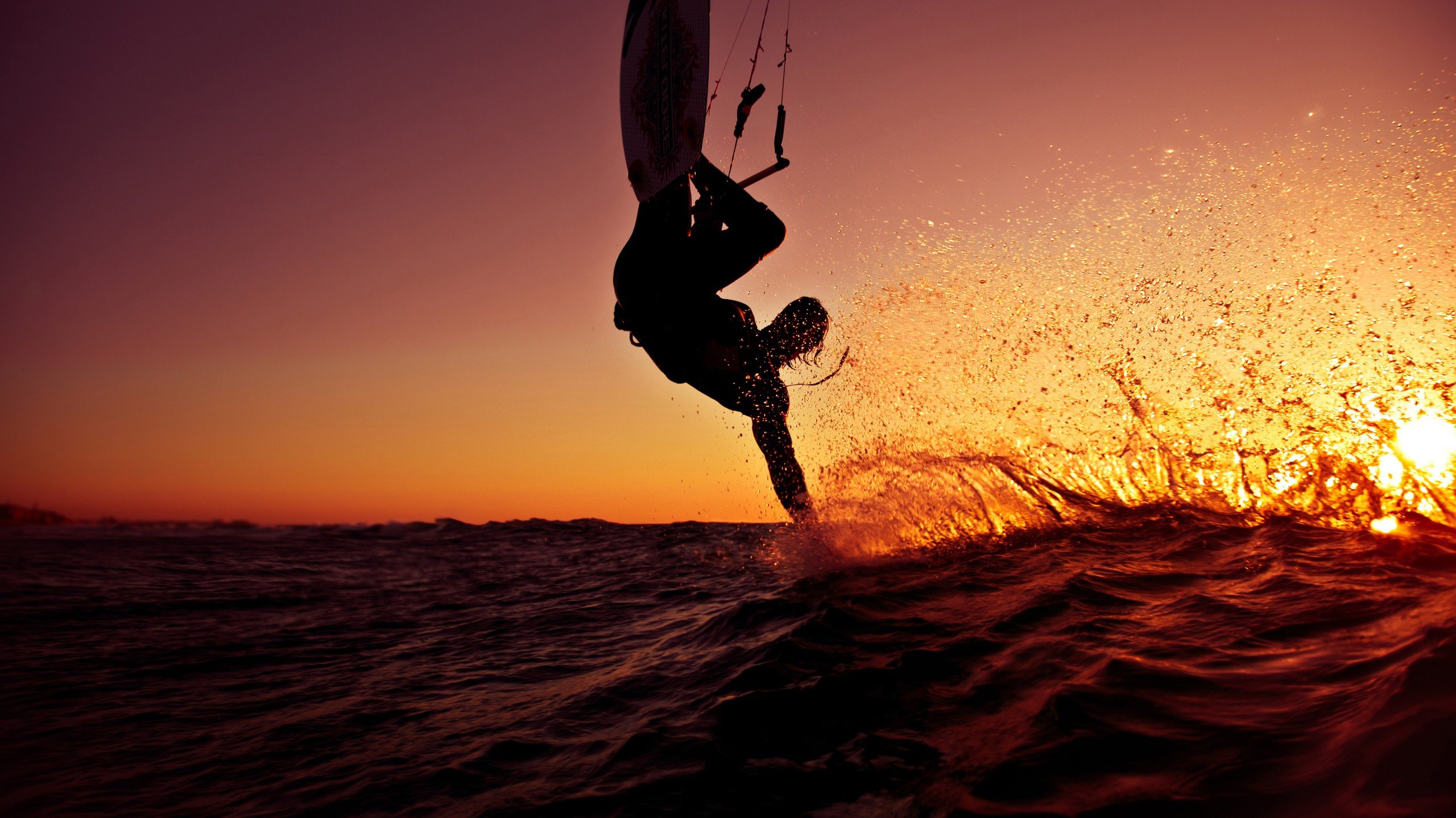 Free Download Windsurfing Wallpaper Id - Kitesurf Sunset - HD Wallpaper 