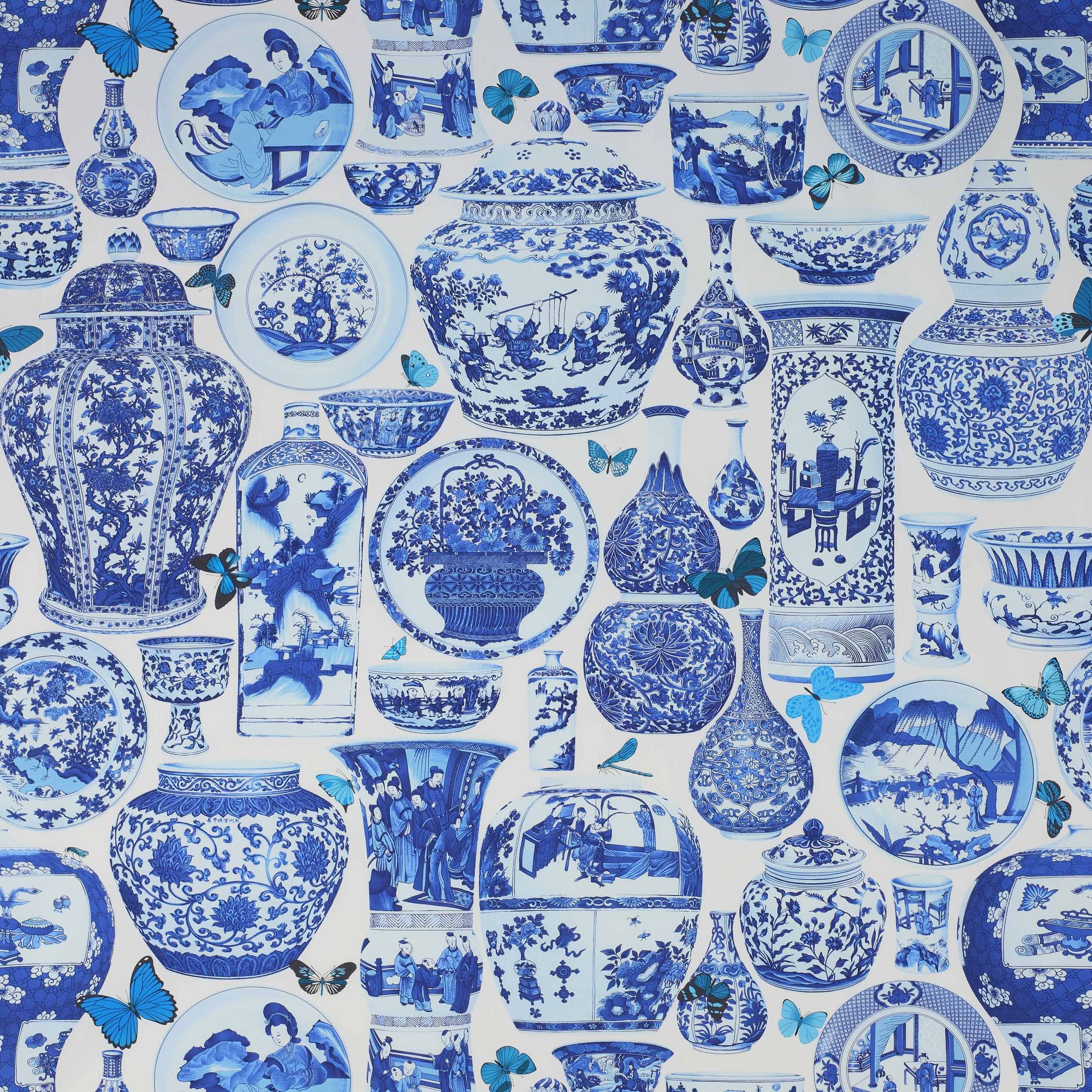 Blue And White China Fabric - HD Wallpaper 