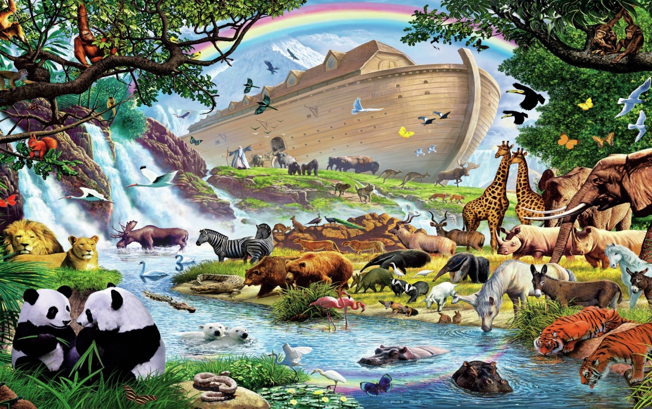 Noahs Ark Five Wallpapers - Noah's Ark With Animals - HD Wallpaper 