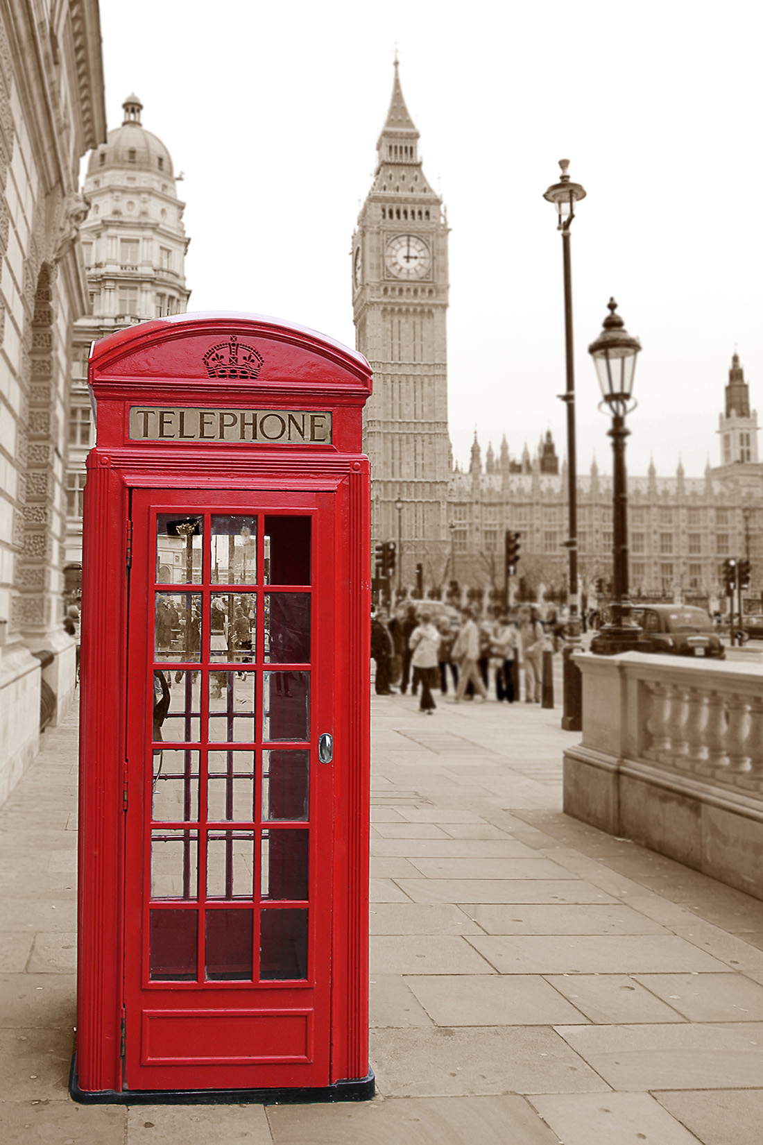 British Red Phone Booth In London - Red Telephone Booth London - HD Wallpaper 
