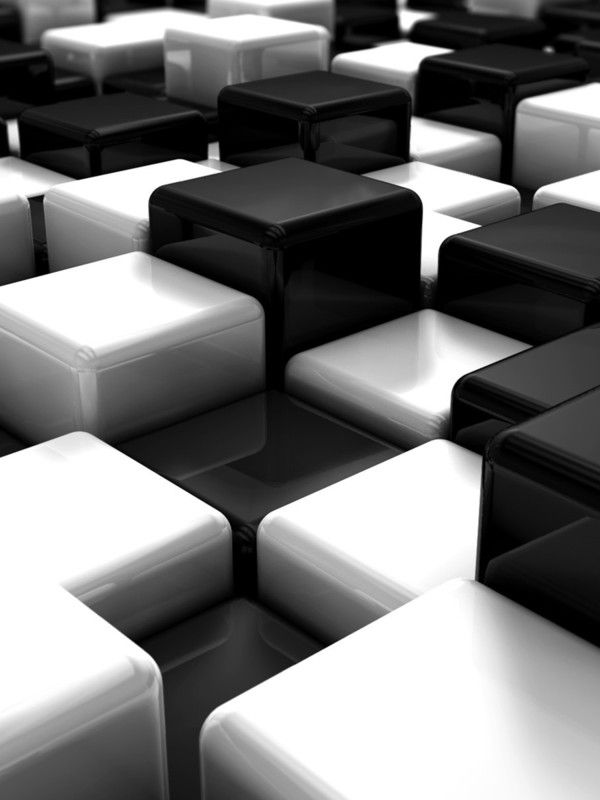 3d Black And White - HD Wallpaper 