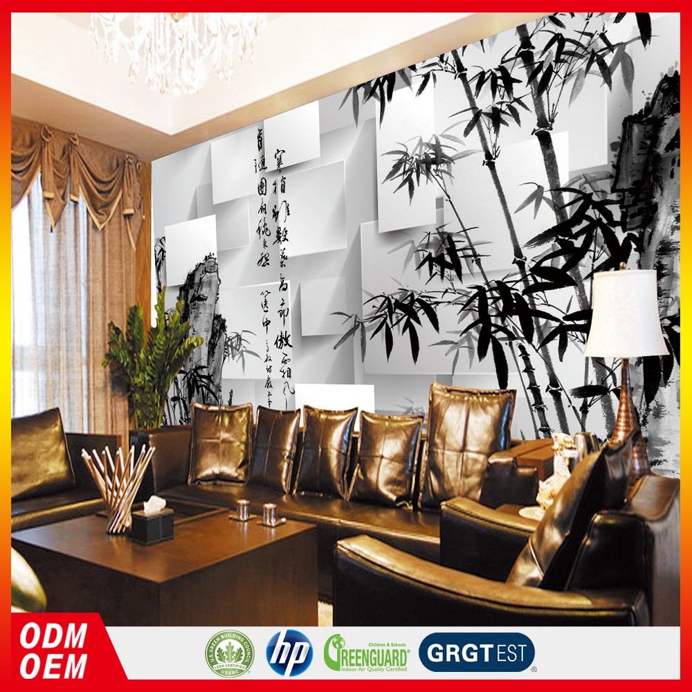 Black And White Bamboo Wallpaper Murals 3d Chinese - Wallpaper - HD Wallpaper 