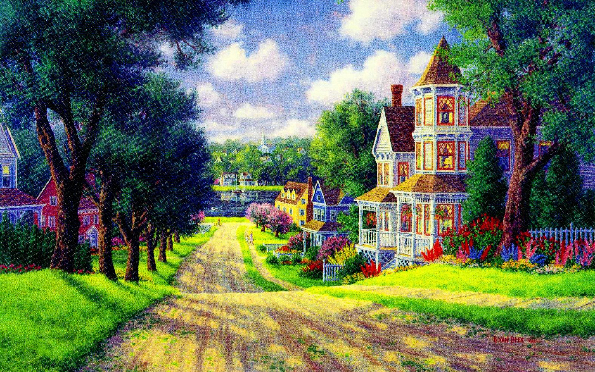 Hd Village Road Background - HD Wallpaper 