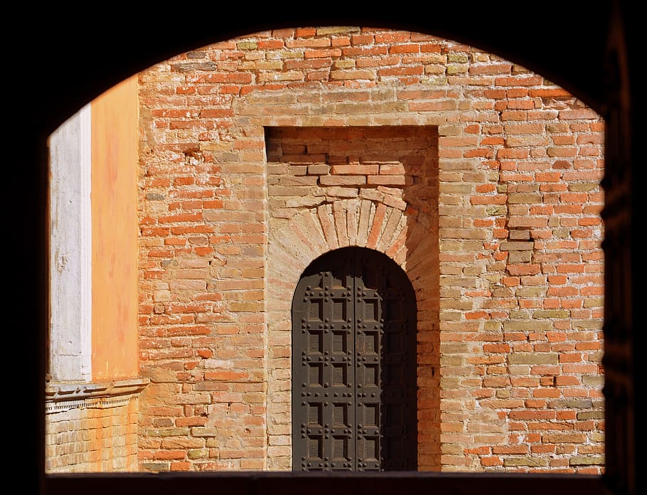 Entrance, Door, Wall, Bricks, Castle, Gradara, Italy, - Arch - HD Wallpaper 