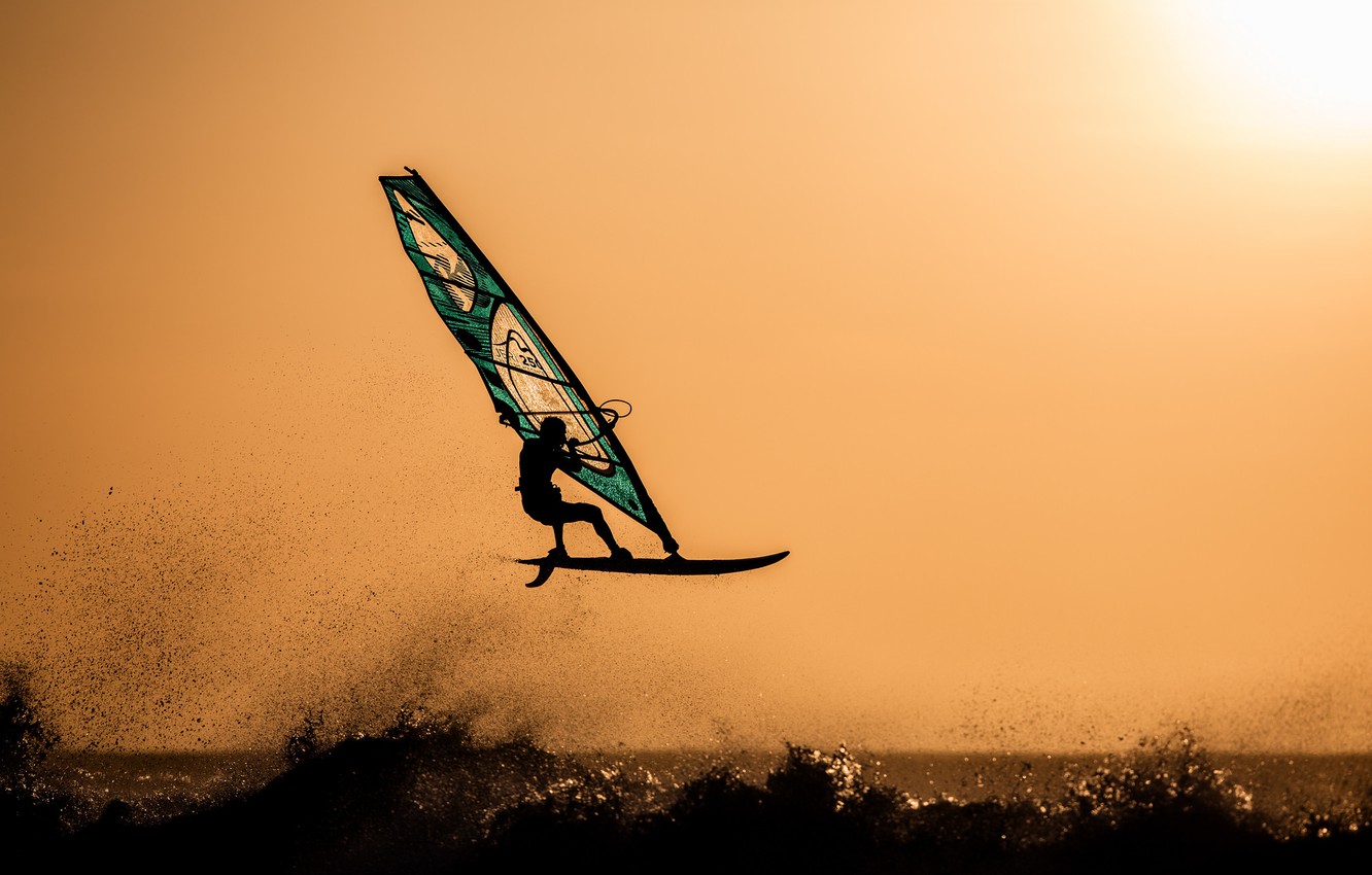 Photo Wallpaper Wave, The Sun, Squirt, Sunshine, Brazil, - Windsurfing