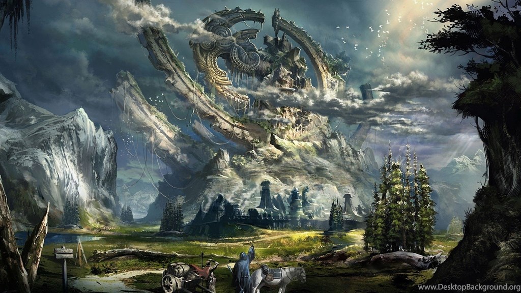 Epic Fantasy Landscape - HD Wallpaper 