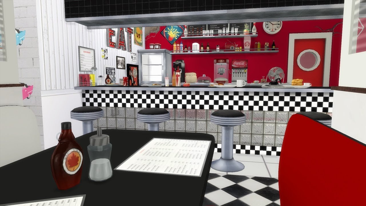 Sims 4 Retro Diner Cc - HD Wallpaper 