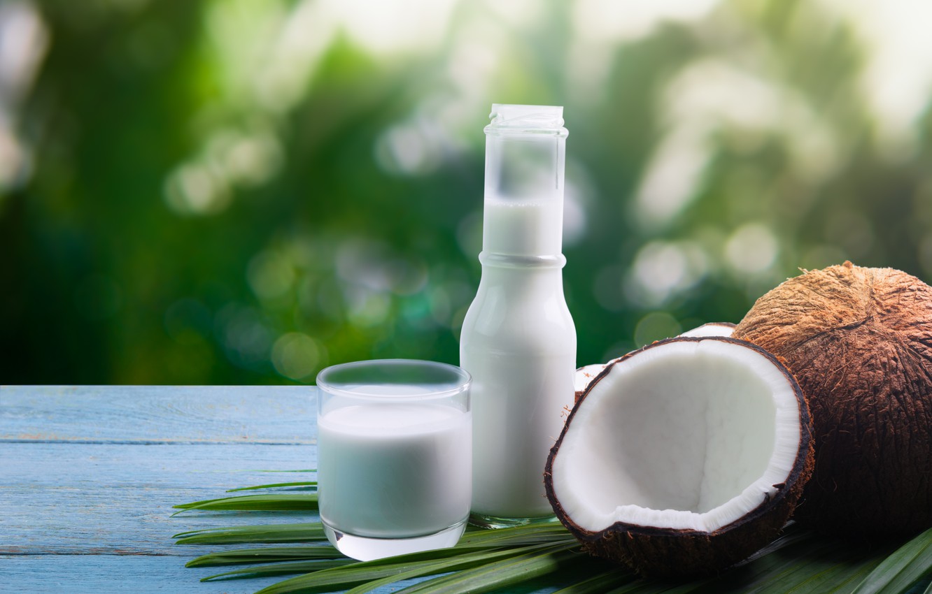 Photo Wallpaper Coconut, Milk, Milk, Coconut, Coconut - Coconut Milk - HD Wallpaper 