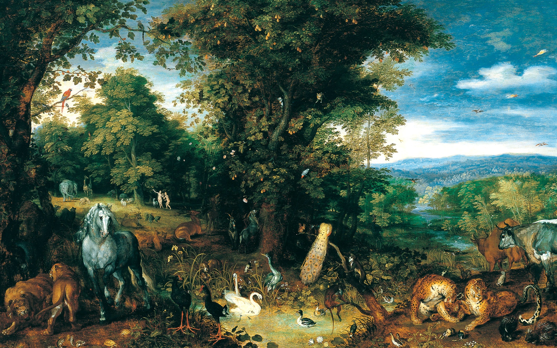 Jan Brueghel The Elder Garden Of Eden - HD Wallpaper 