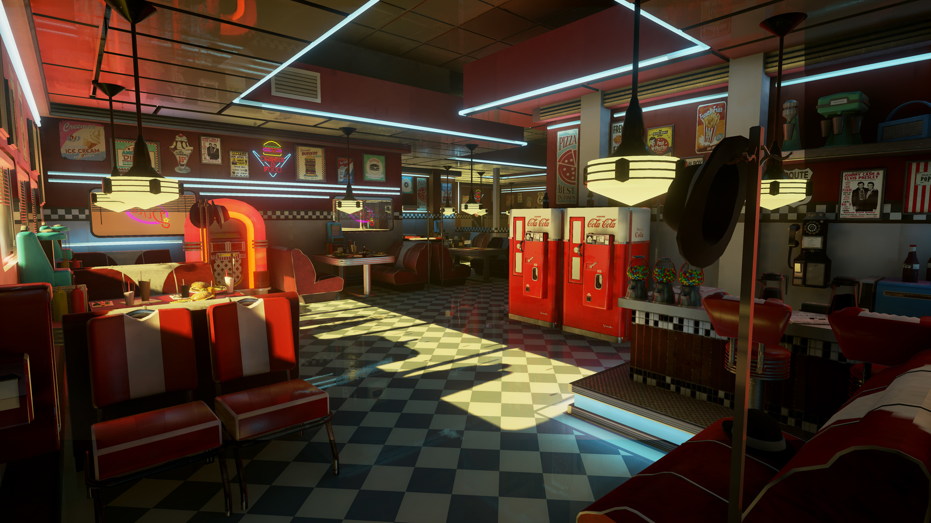 1950's American Diner - HD Wallpaper 