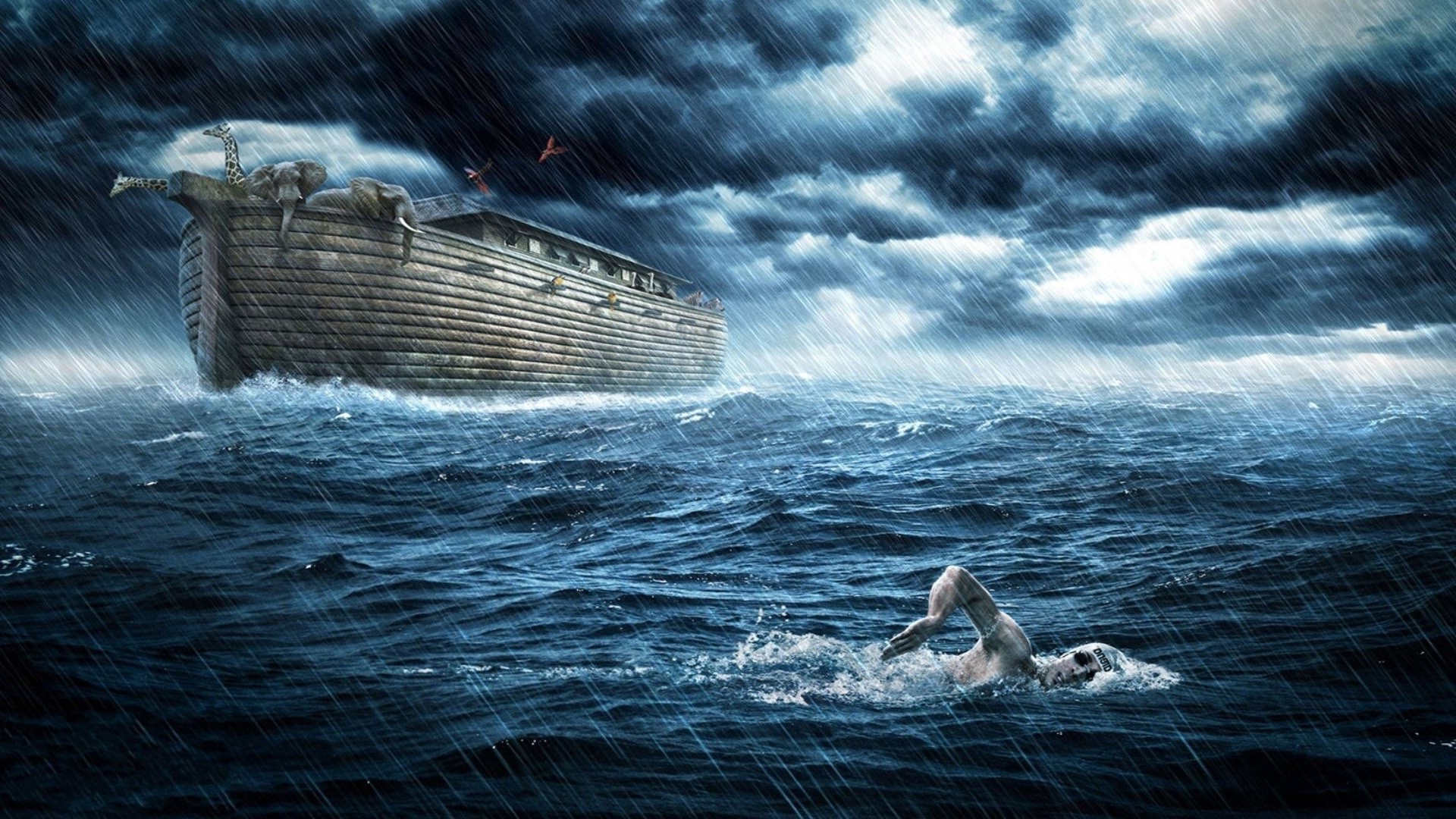 Noahs Ark At Sea - HD Wallpaper 