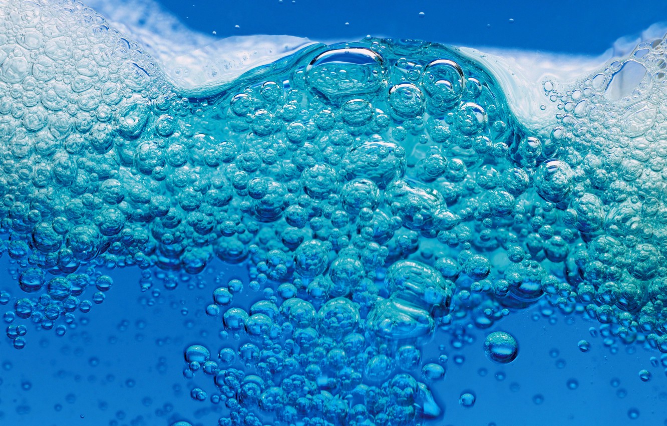 Photo Wallpaper Wave, Foam, Water, Drops, Macro, Bubbles, - Foam Water Bubbles Waves - HD Wallpaper 