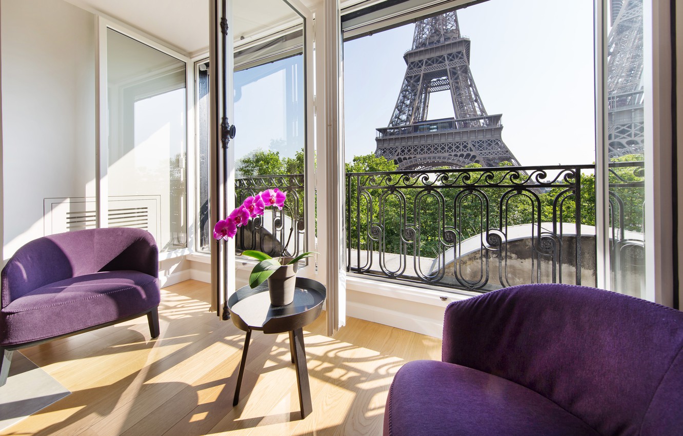 Photo Wallpaper Paris, France, Posh Apartment In Paris - Penthouses Con Vista Ala Ciudad - HD Wallpaper 