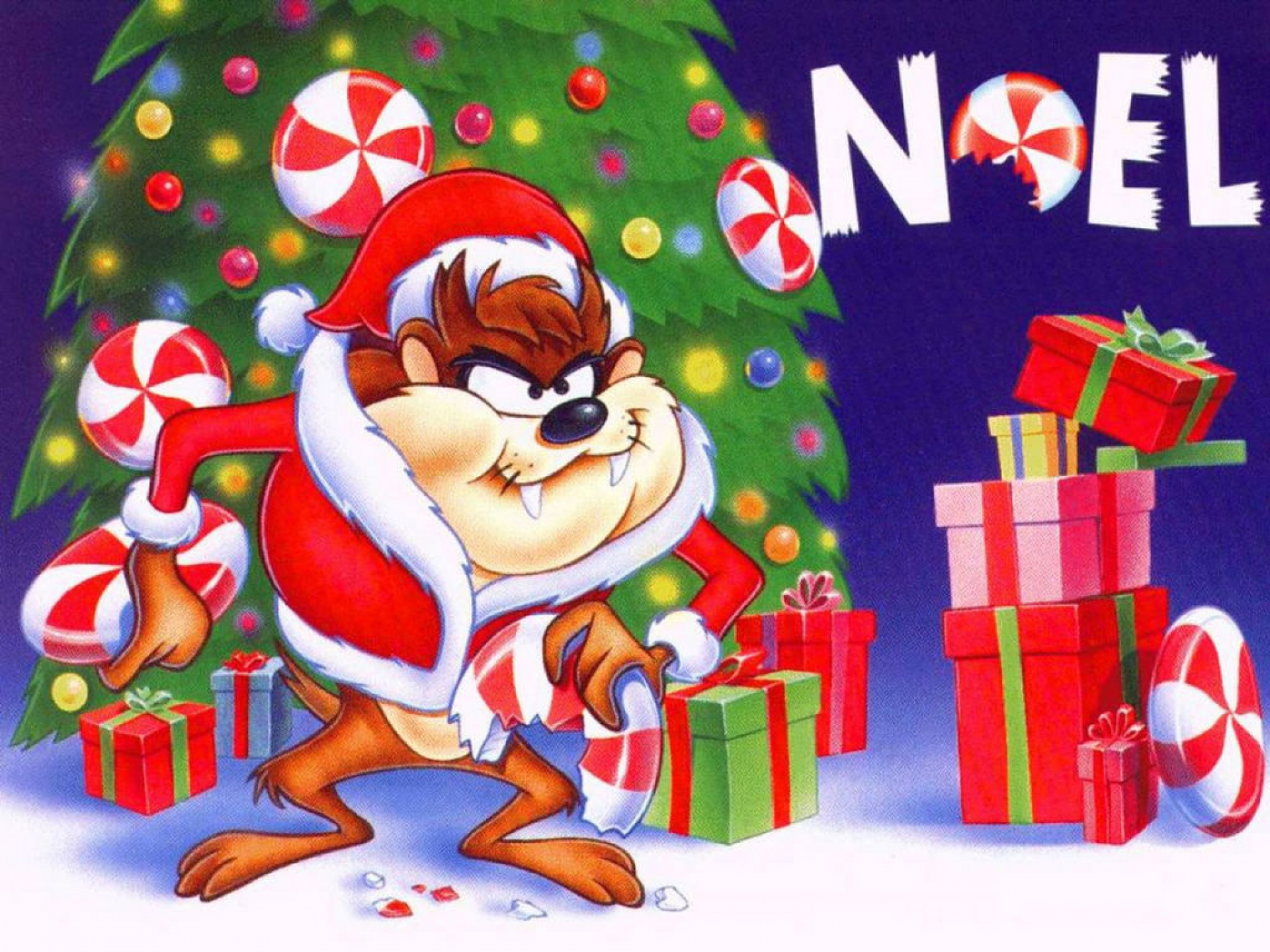 Merry Christmas Looney Tunes - HD Wallpaper 