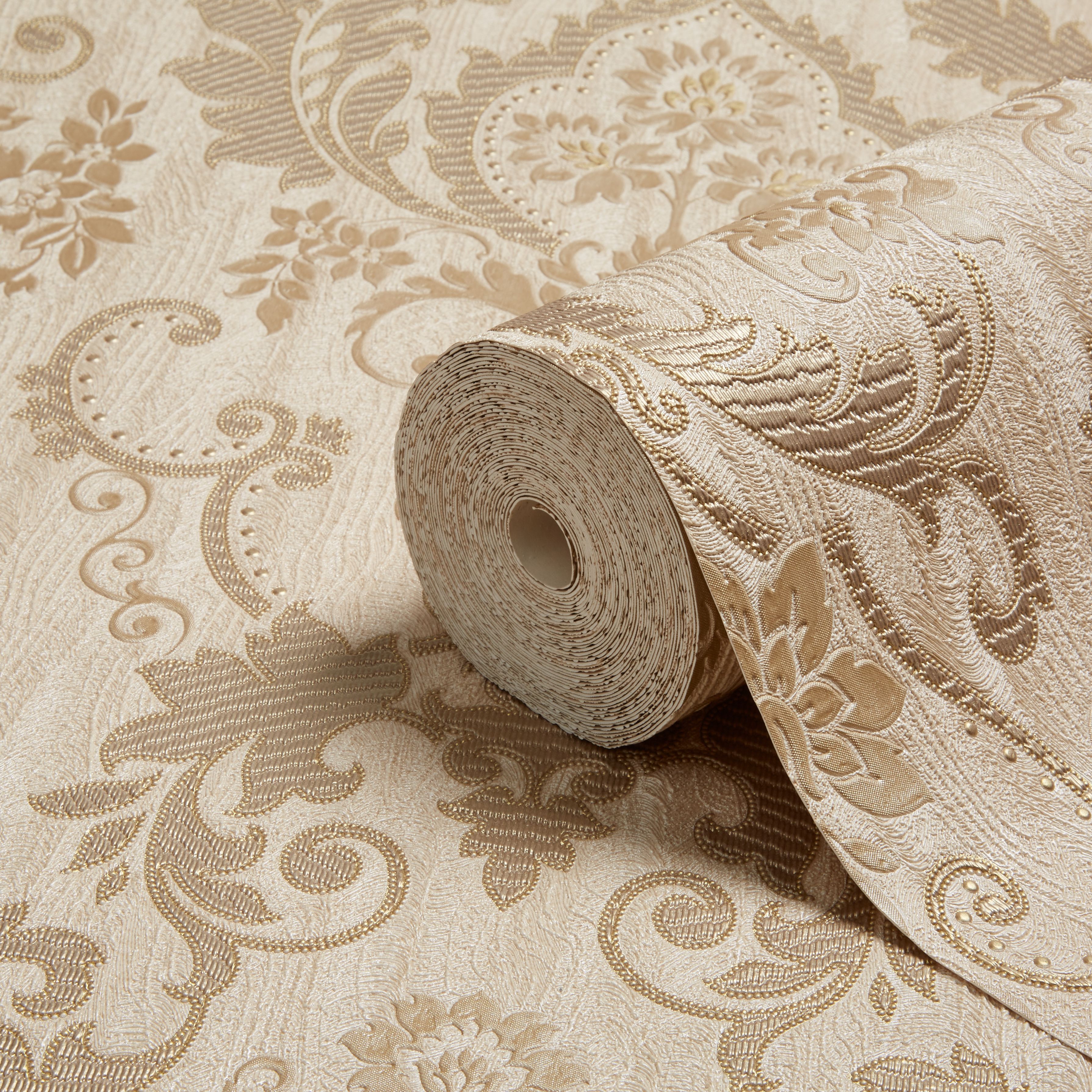 Opus Valentina Gold Damask Trail - HD Wallpaper 